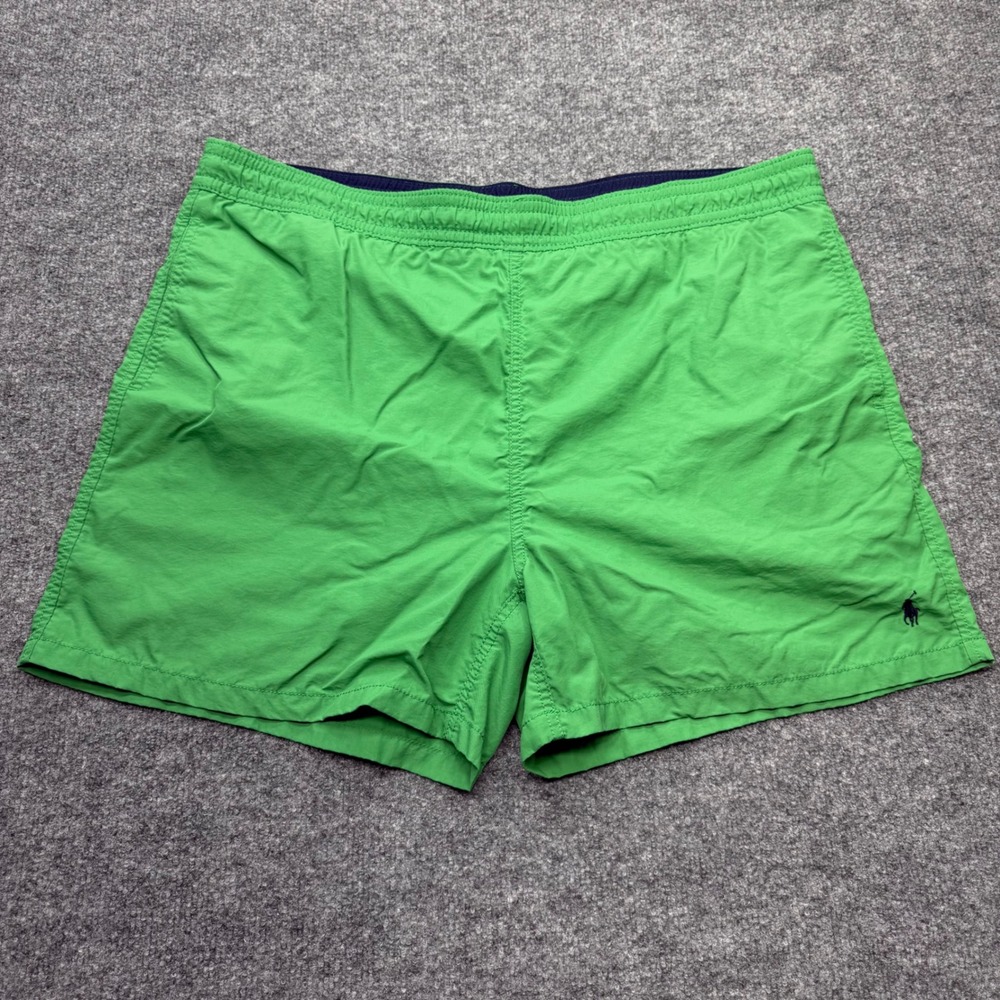Polo Ralph Lauren Mens XL Green Swim Trunks Mesh Lined Pony Logo Shorts